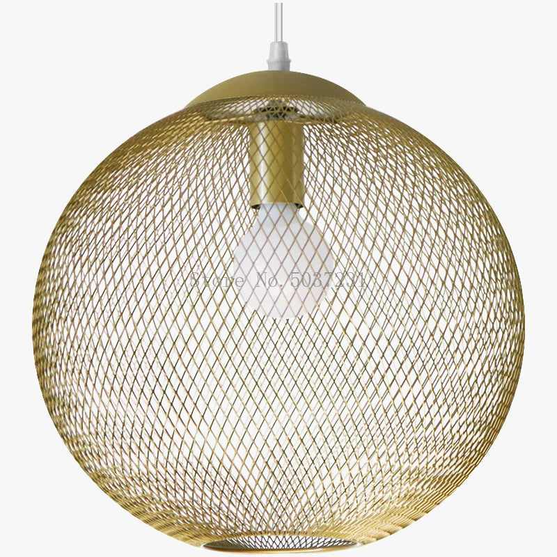 suspension industrielle vintage led en fer doré