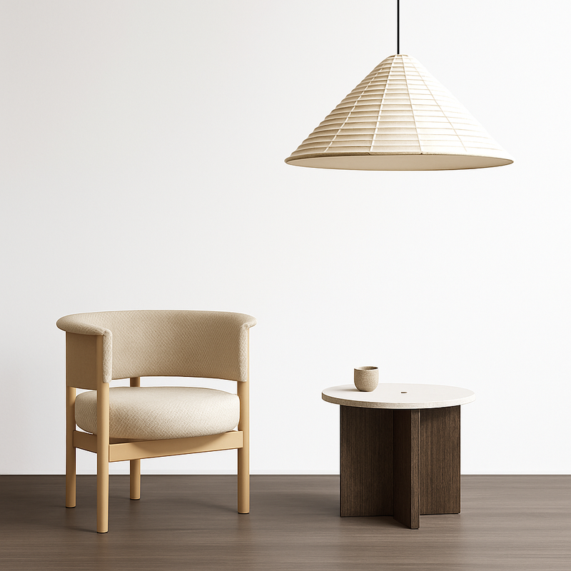 suspension japonaise wabi sabi en papier de riz pliable et circulaire