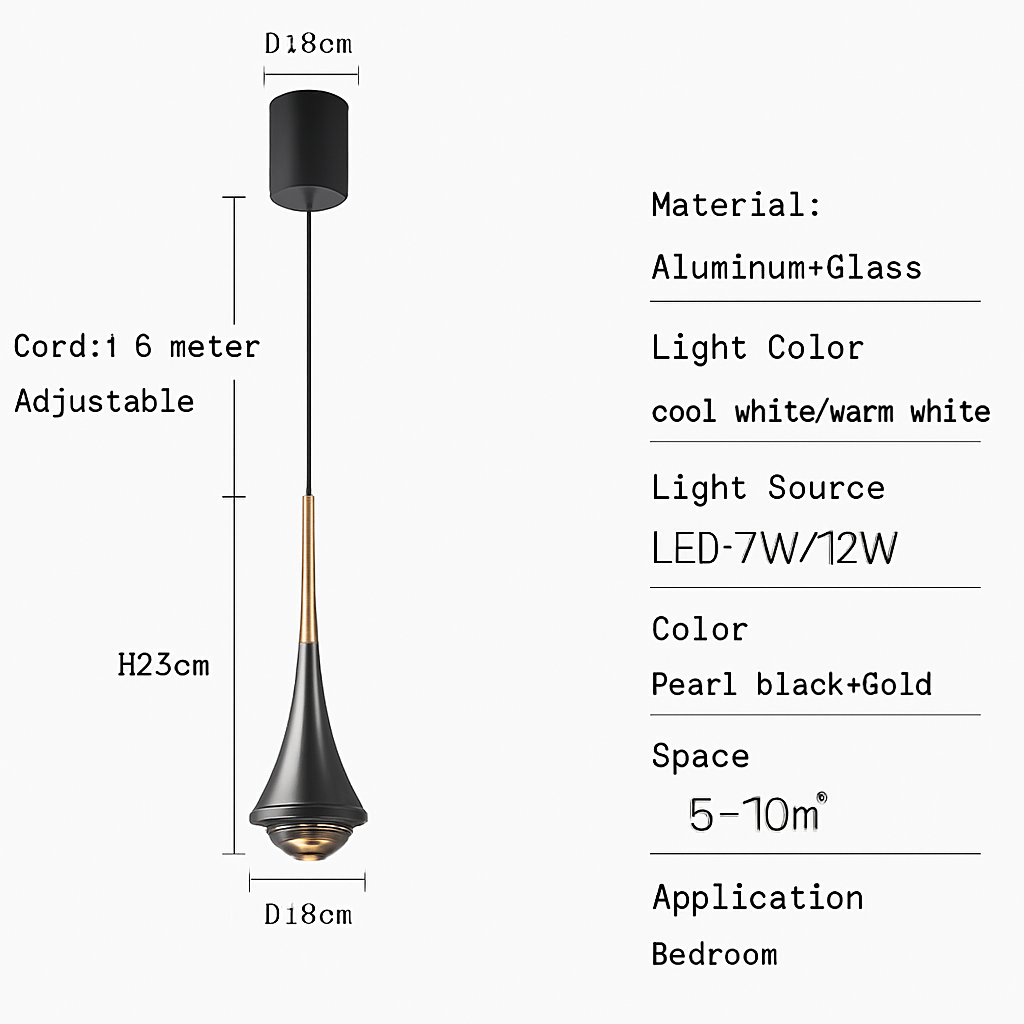 suspension LED anti-éblouissement design moderne - vue 7 sur 9