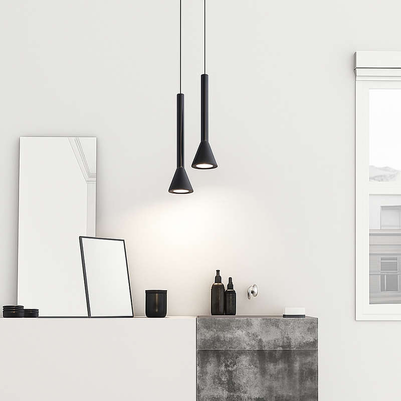 suspension LED Art créatif Long Tube