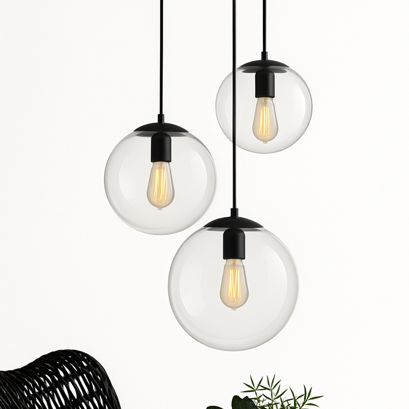 Suspension LED boule en verre Living