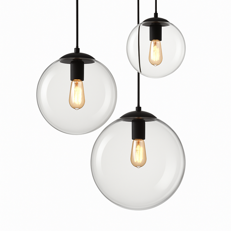 Suspension LED boule en verre Living