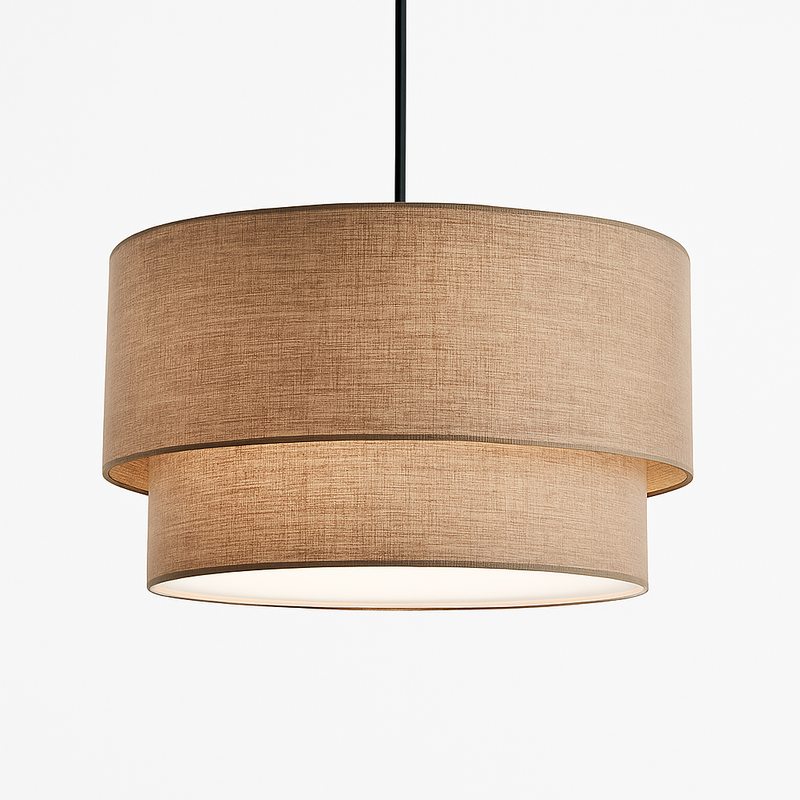 Suspension LED cylindrique en tissu Foyer