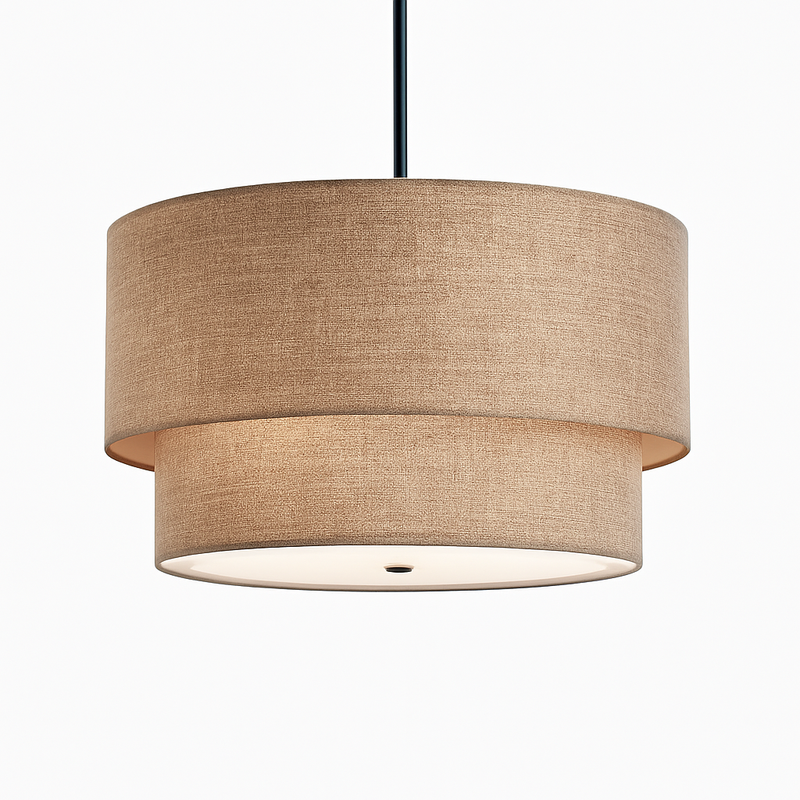 Suspension LED cylindrique en tissu Foyer