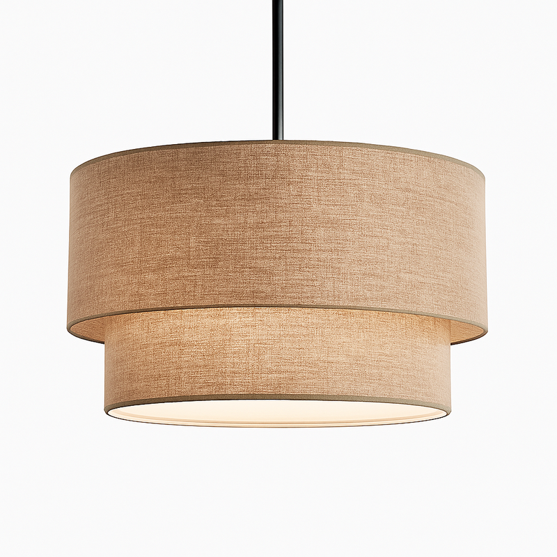 Suspension LED cylindrique en tissu Foyer