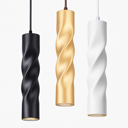 Suspension LED design cylindrique en spirale Pipe