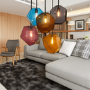 Suspension LED design en verre de couleur Stone