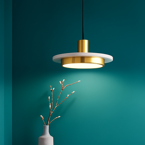 suspension LED design nordique en fer et marbre pour intérieur