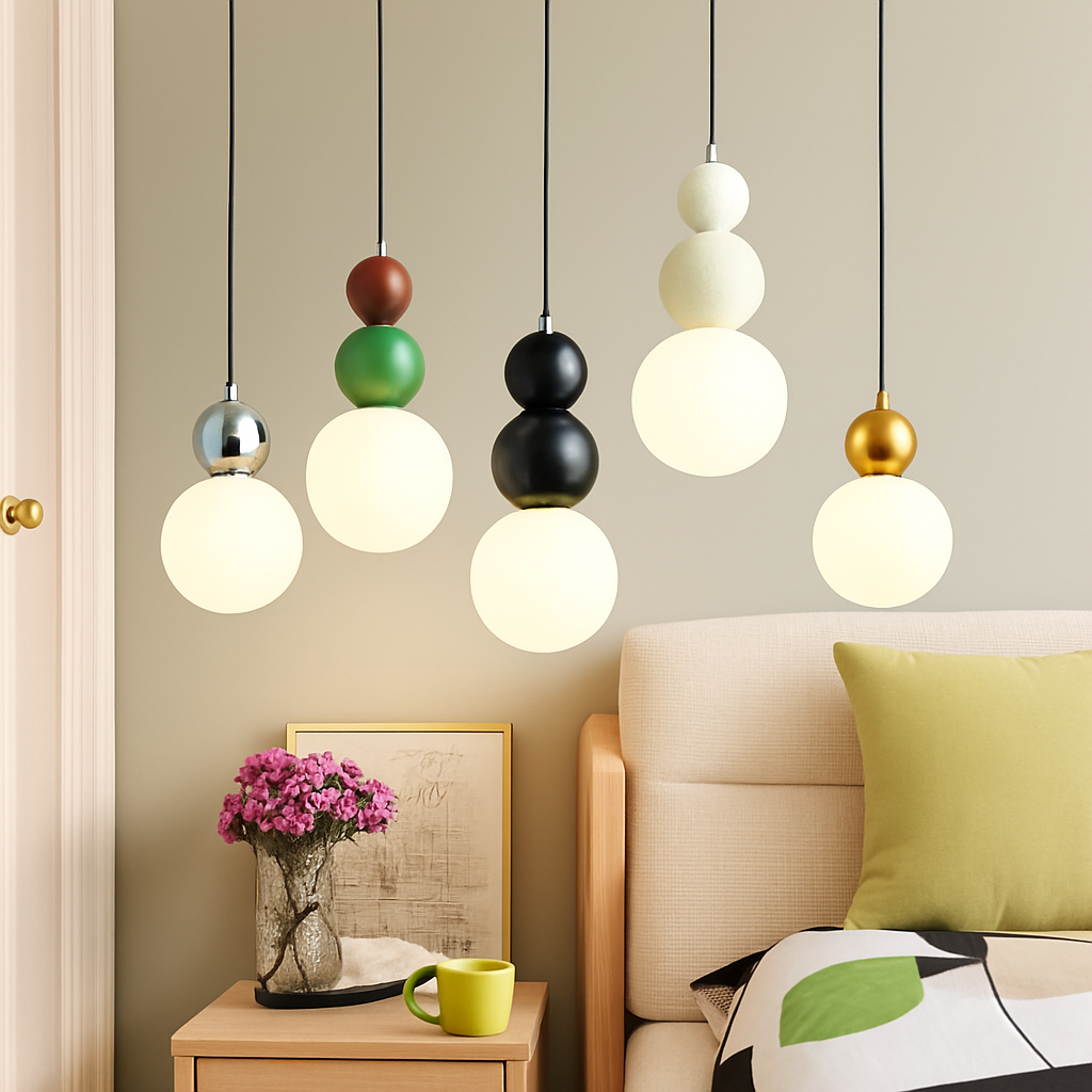 suspension LED design nordique minimaliste forme macaron