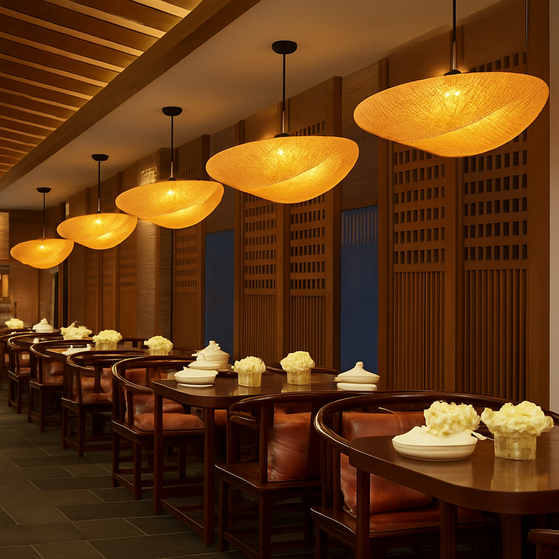 Suspension LED en rotin fait à la main rond chapeau de paille en bambou pastorale Vintage