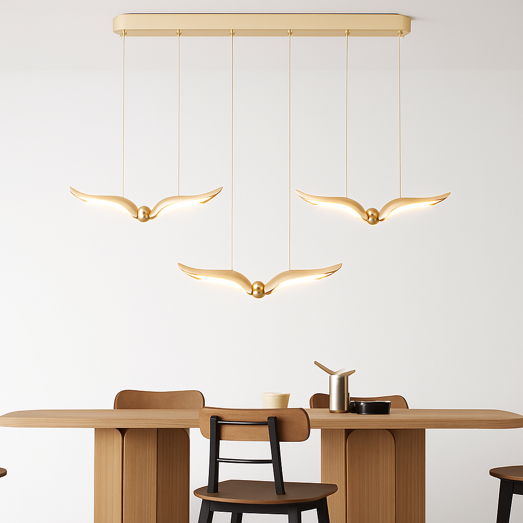 suspension led mouette acrylique de luxe éclairage intérieur - vue 3 sur 11