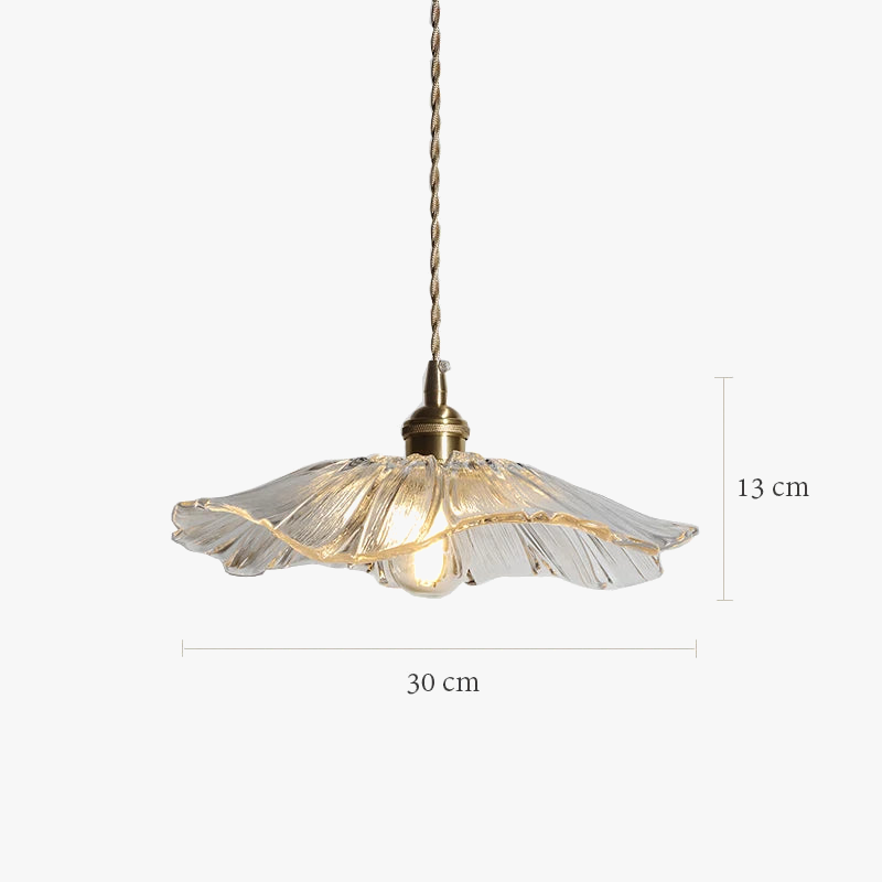 suspension led nordique en verre laiton forme de fleur