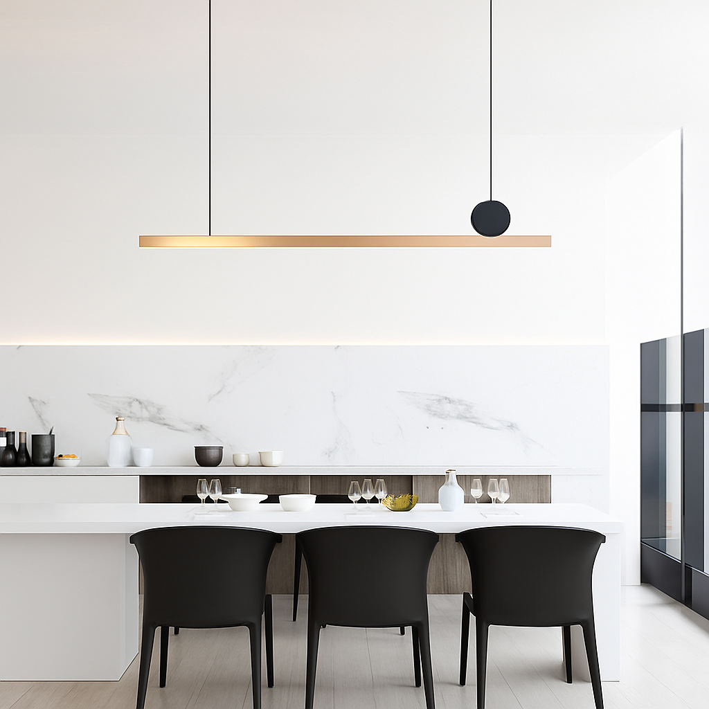 suspension led personnalisée en acier inoxydable pour décoration intérieure - vue 7 sur 7
