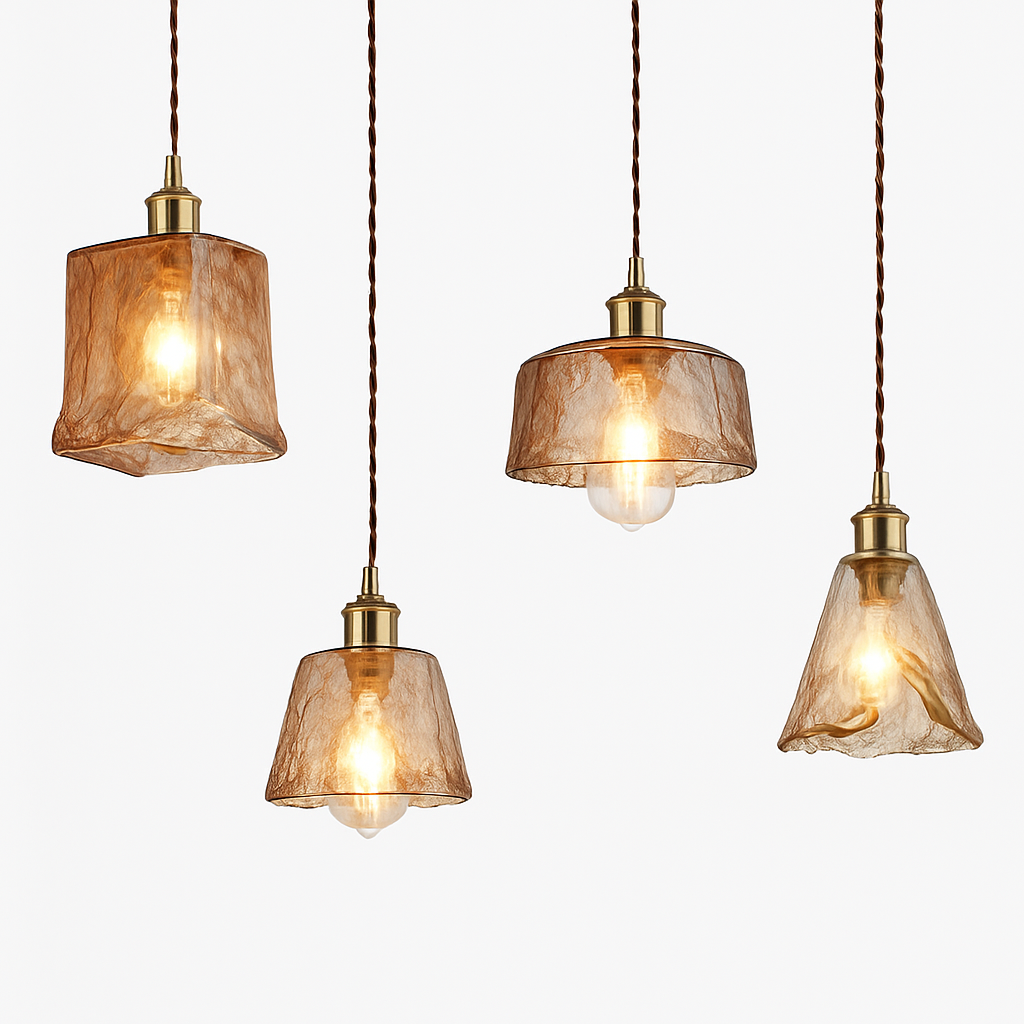 Suspension LED style vintage en verre Dolkie - vue 2 sur 20