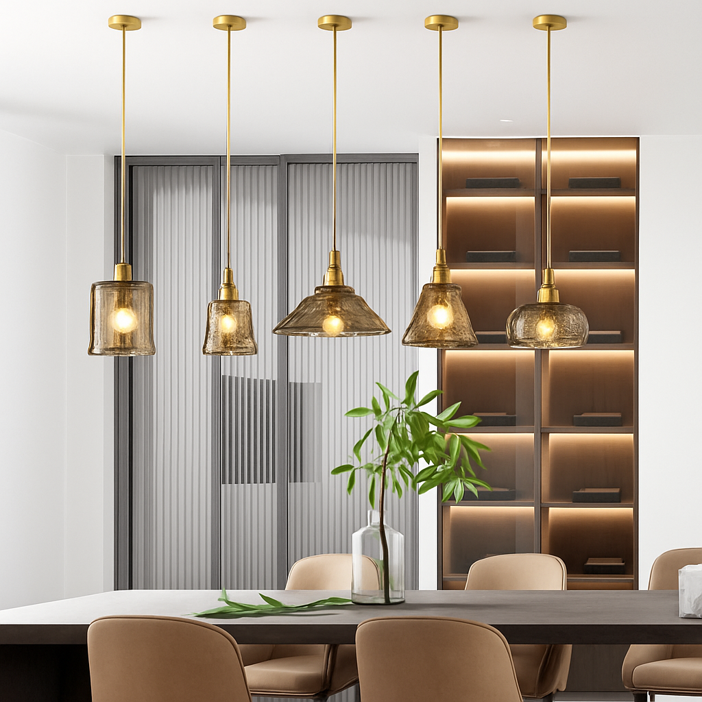 Suspension LED style vintage en verre Dolkie - vue 3 sur 20