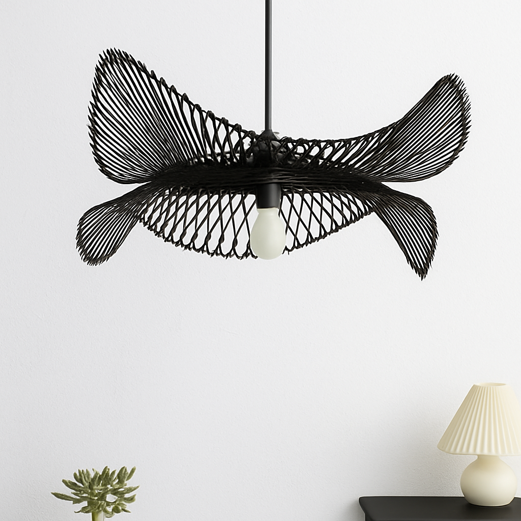 suspension moderne en bambou pour décoration intérieure artisanale - vue 4 sur 6