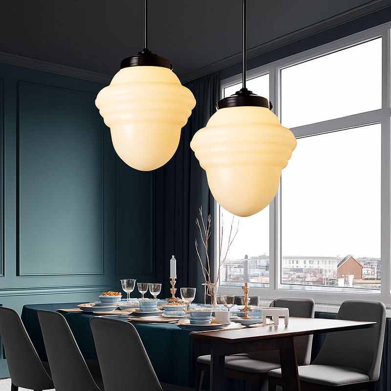 suspension moderne en verre à led pour intérieur élégant