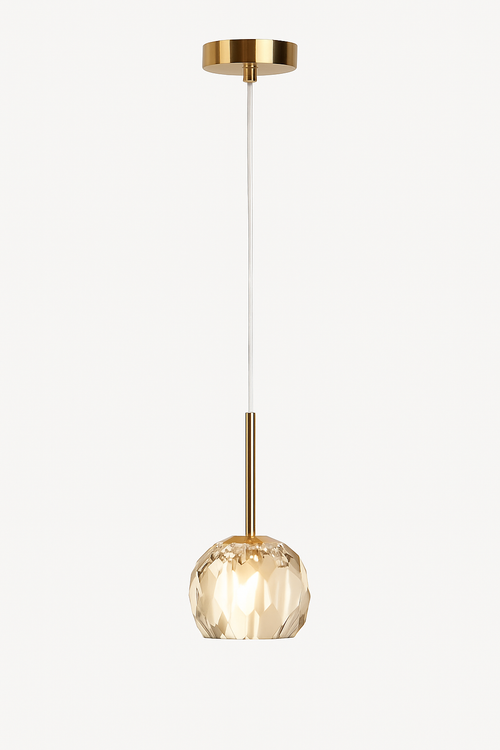 Suspension moderne LED avec abat-jour en cristal Ansley