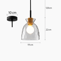 suspension nordique avec abat-jour en verre clair
