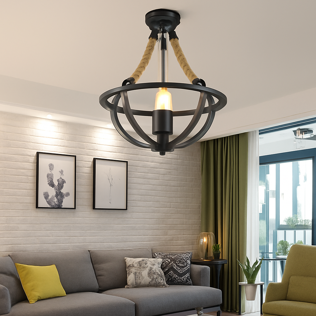 suspension rétro en corde pour décoration intérieure élégante - vue 6 sur 7
