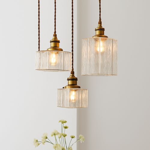suspension rétro en verre pour éclairage intérieur élégant