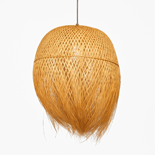 Suspension ronde en bambou tressé Japanese