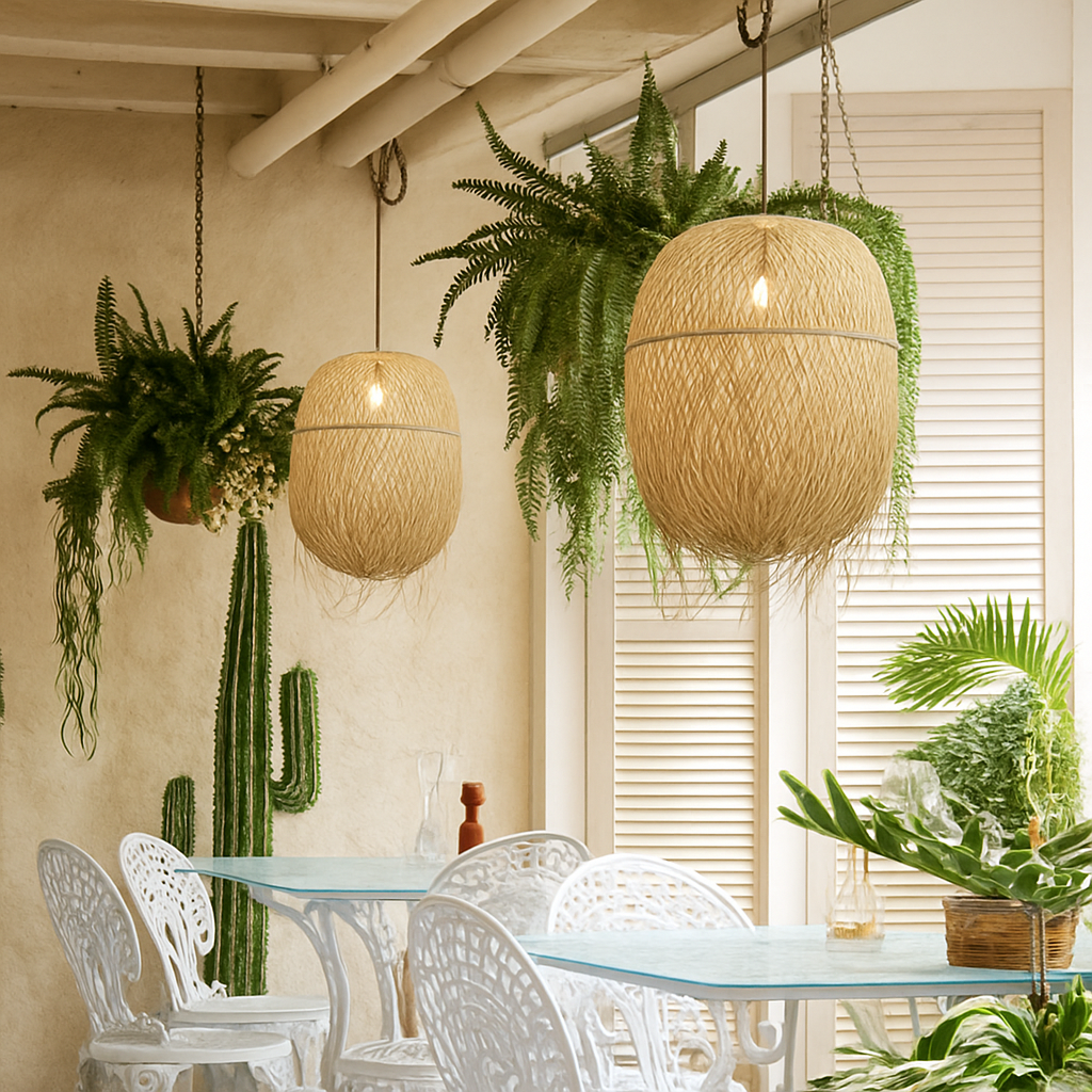 Suspension ronde en bambou tressé Japanese - vue 4 sur 8