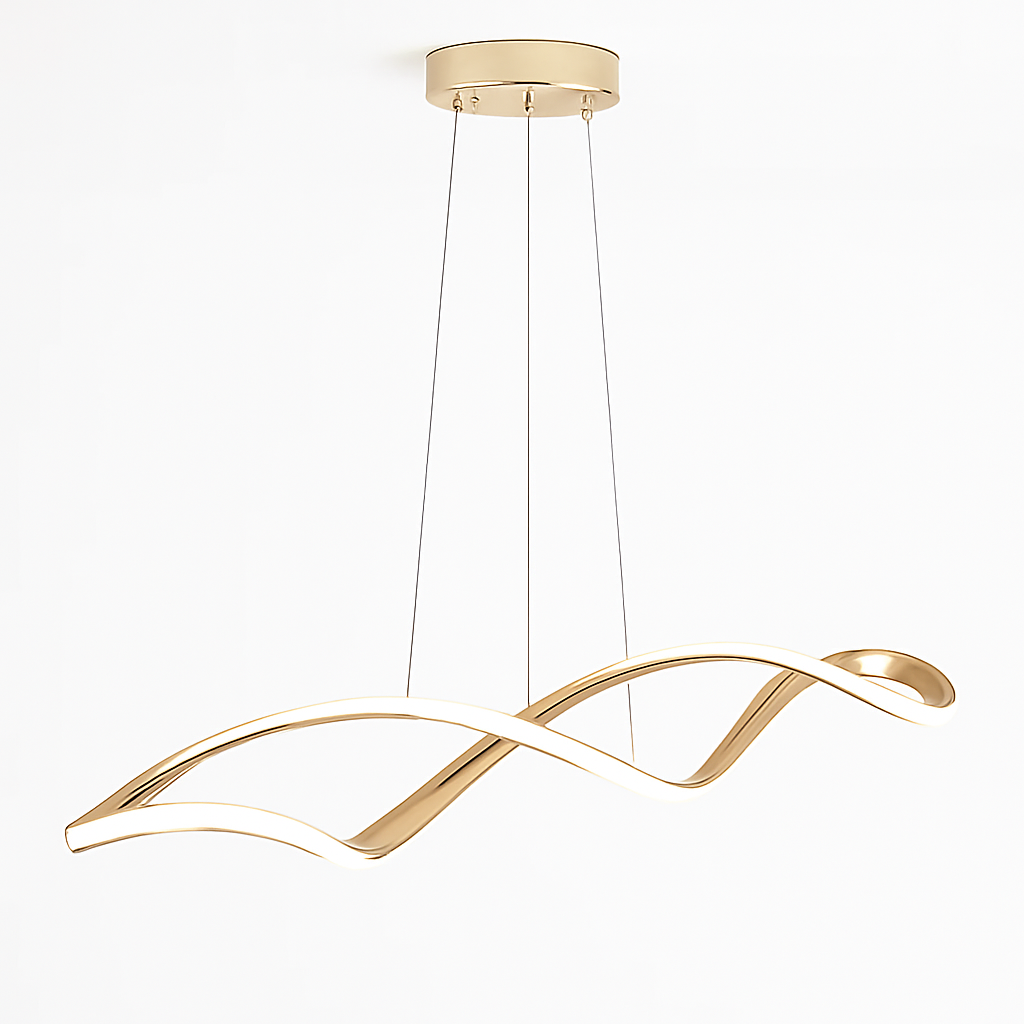 Suspension Suspension LED Lustres LED modernes pour salle à manger salon chambre L92cm Or / Chrome / Noir Télécommande / Contrôle APP - vue 7 sur 9