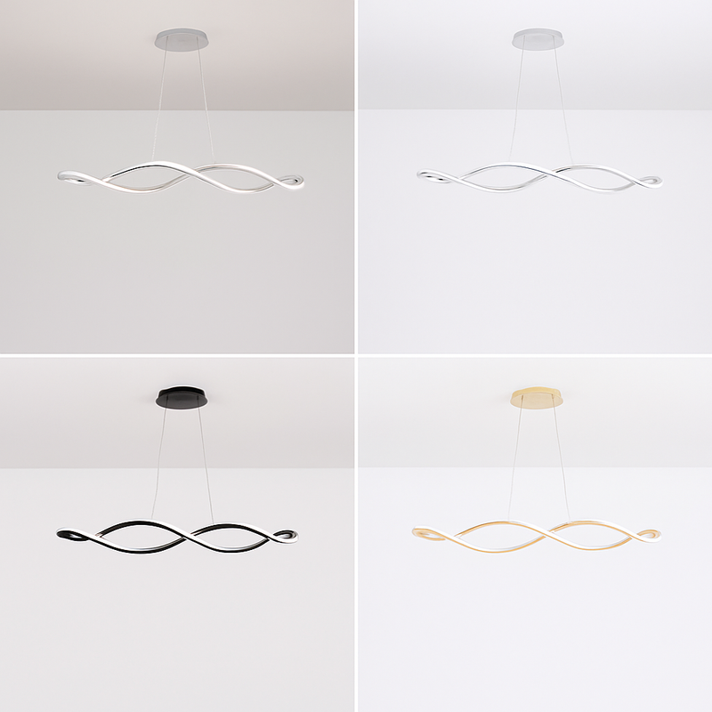 Suspension Suspension LED Lustres LED modernes pour salle à manger salon chambre L92cm Or / Chrome / Noir Télécommande / Contrôle APP