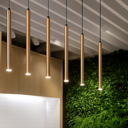 suspension tube doré pour restaurant et salle à manger