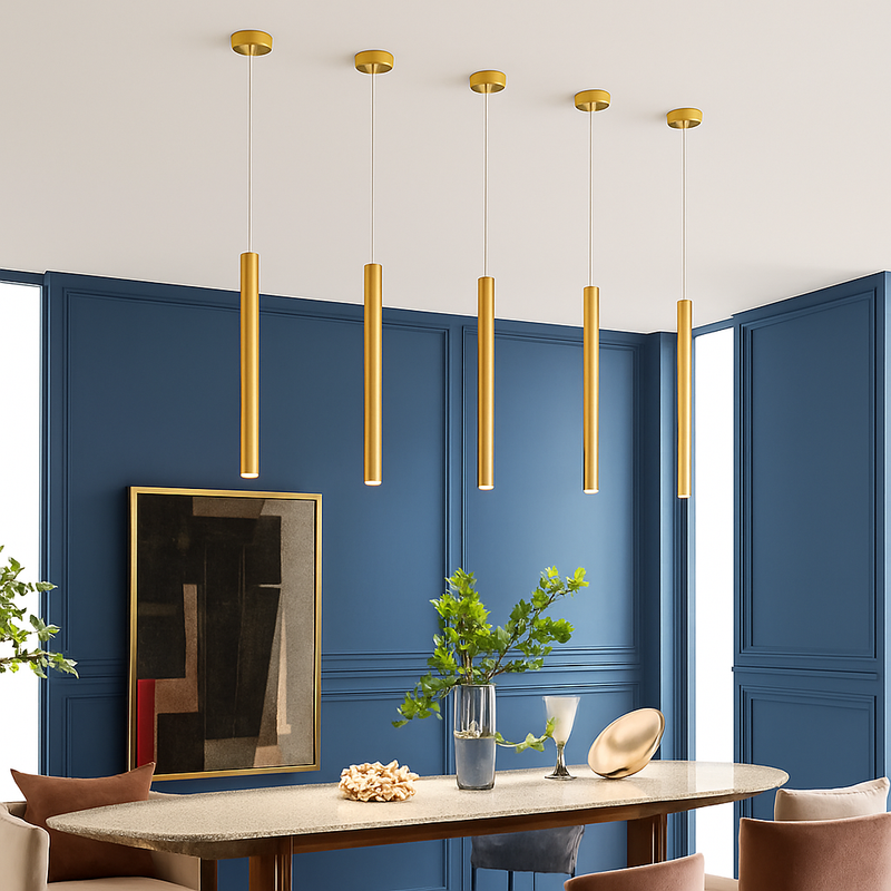 suspension tube led design moderne pour cuisine et bar