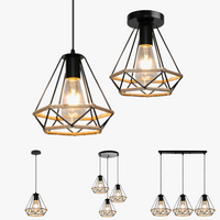 suspension vintage en chanvre rétro loft industriel