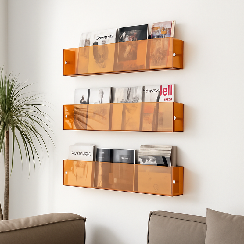 étagère murale en acrylique pour livres magazines et journaux enfants