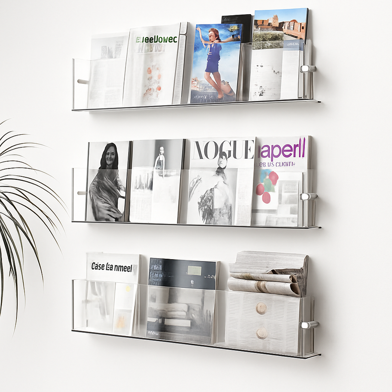 étagère murale en acrylique pour livres magazines et journaux enfants