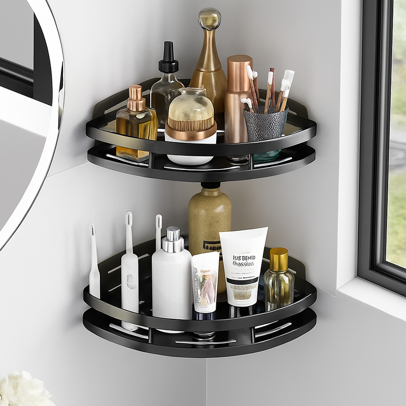 étagère murale en aluminium pour shampoing et maquillage sans perçage