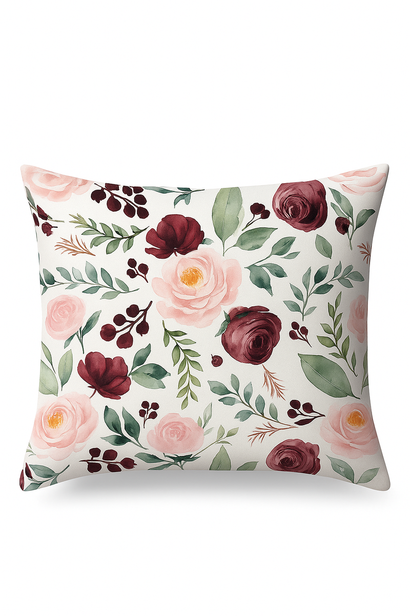 taie d'oreiller carrée à fleurs 45 cm x 45 cm