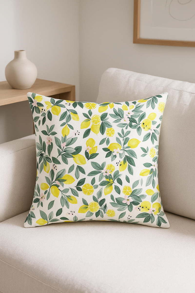 taie d'oreiller carrée fleurs style frais 45 cm