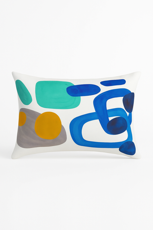 taie d'oreiller décorative avec motifs géométriques et soutien lombaire