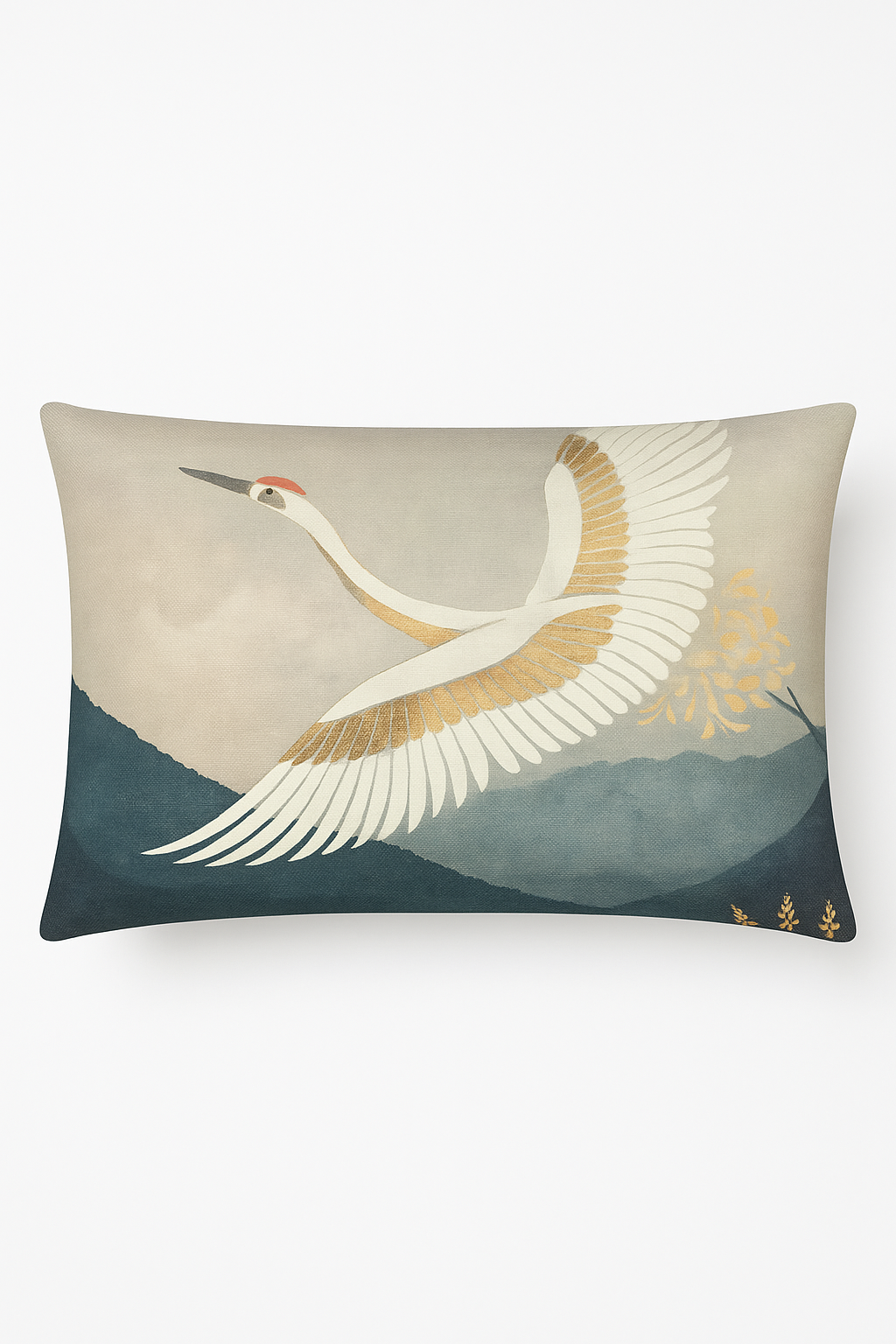 taie d'oreiller rectangulaire style aquarelle chinoise 30 x 50 cm