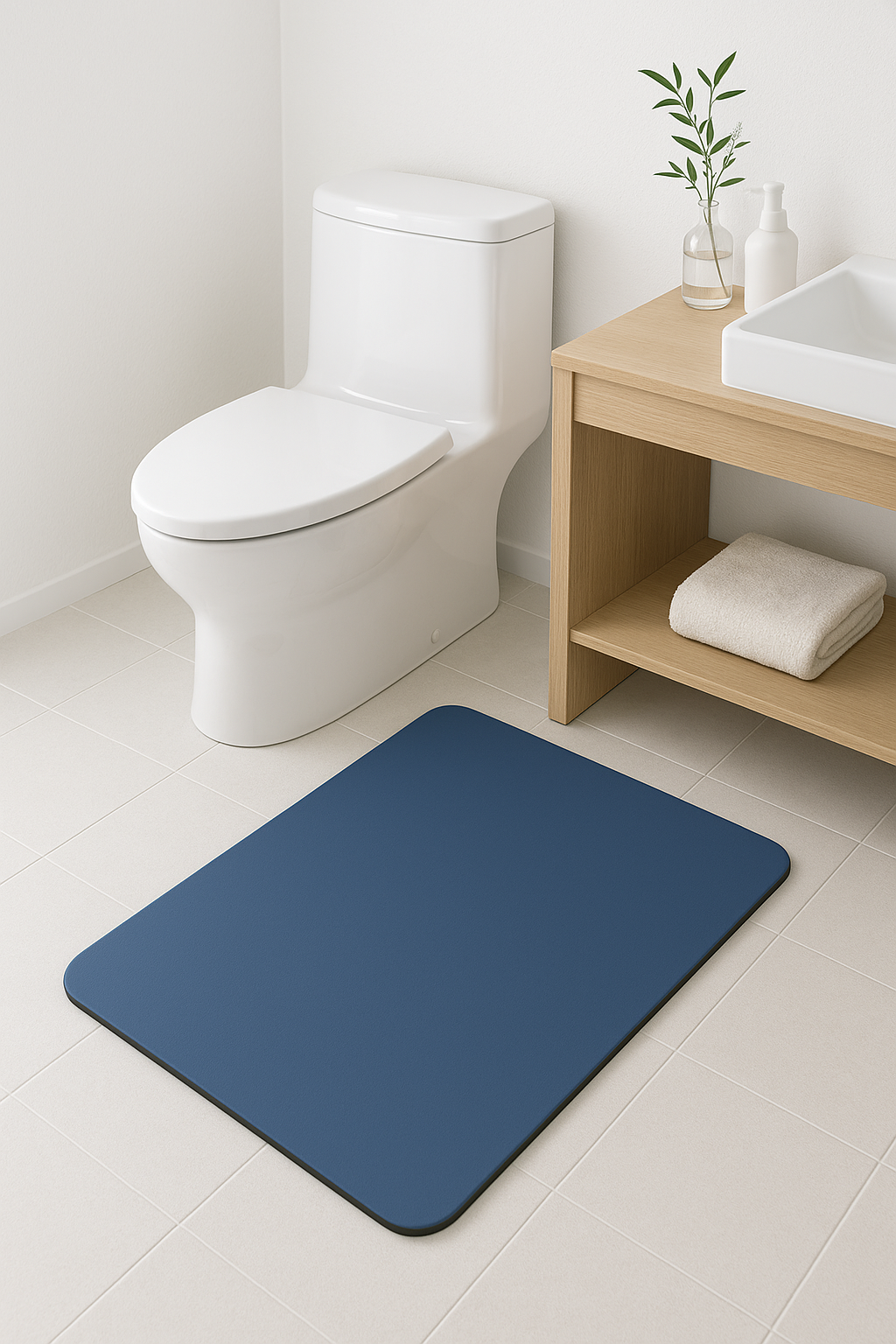 tapis de bain antiderapant absorbant caoutchouc entree toilette - vue 3 sur 2