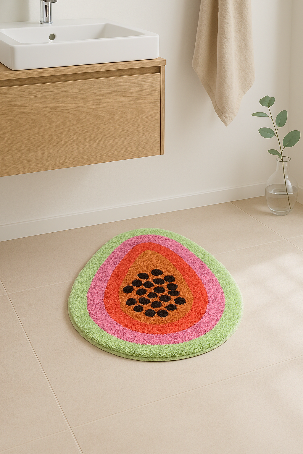 Tapis de bain antidérapant motif fruit dessin animé - vue 3 sur 2