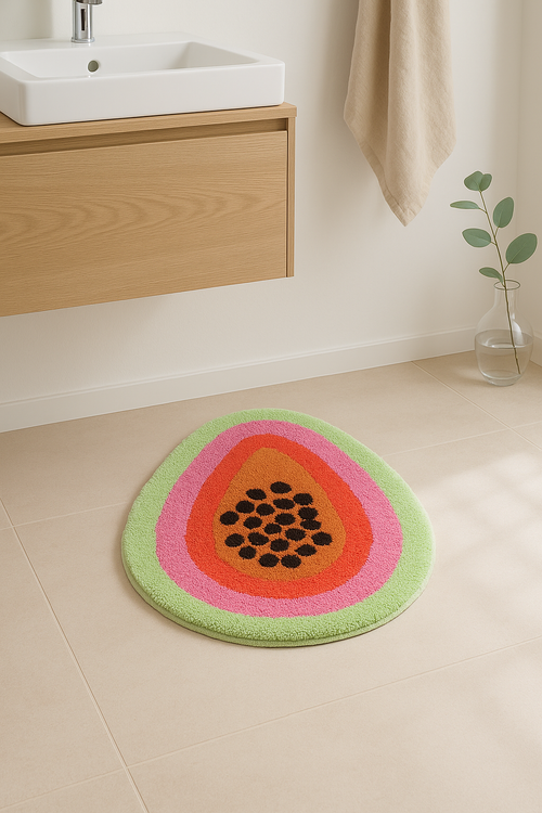 Tapis de bain antidérapant motif fruit dessin animé