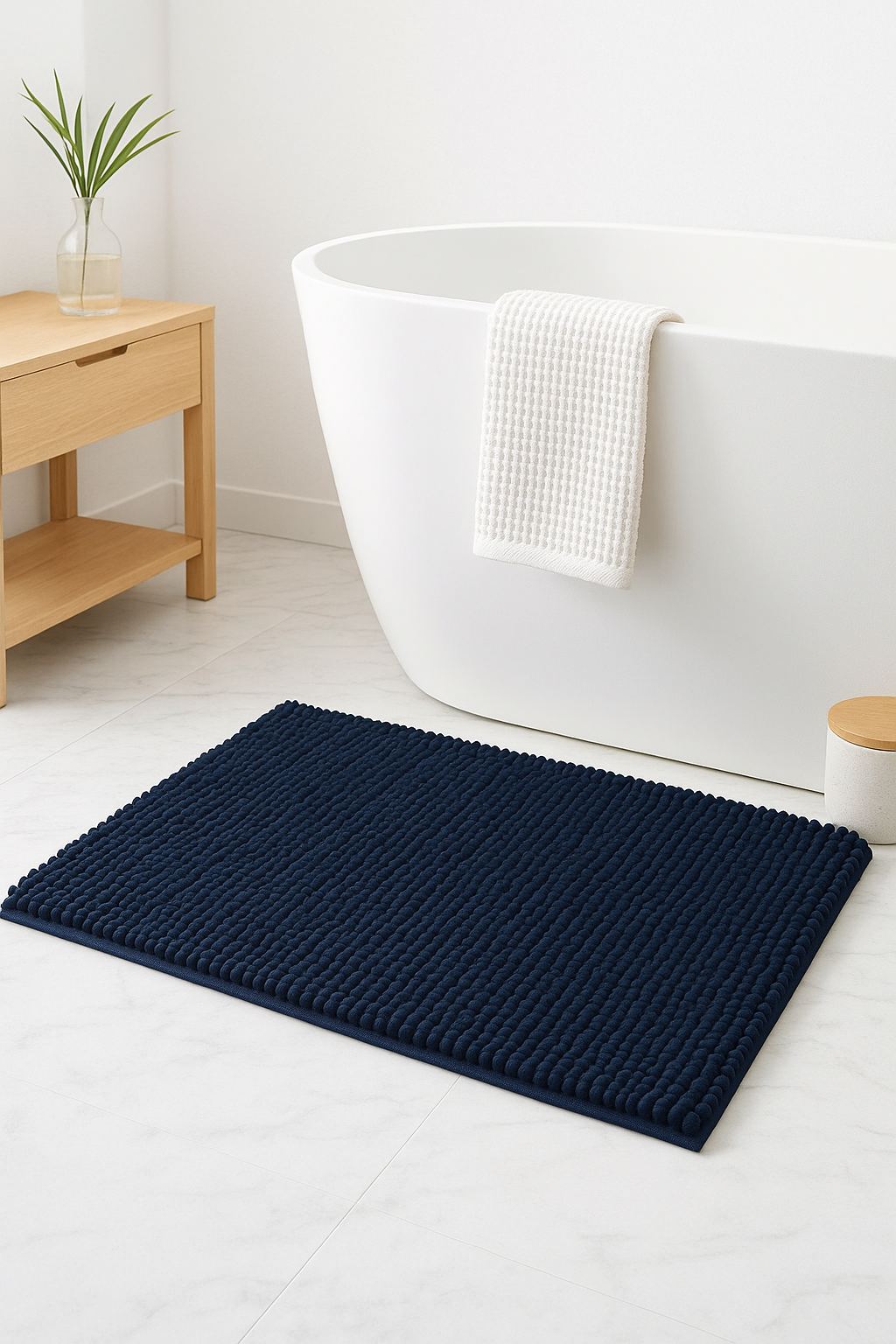 tapis de bain chenille moelleux absorbant antiderapant