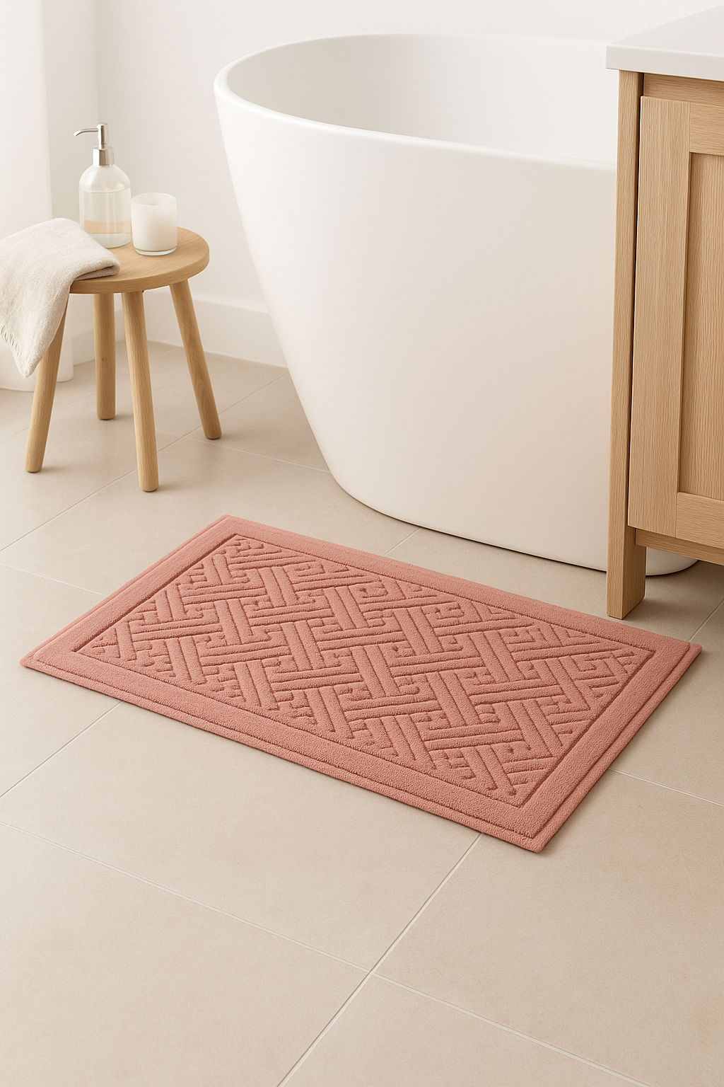 Tapis de bain coton épais motif cartoon moderne - vue 3 sur 2