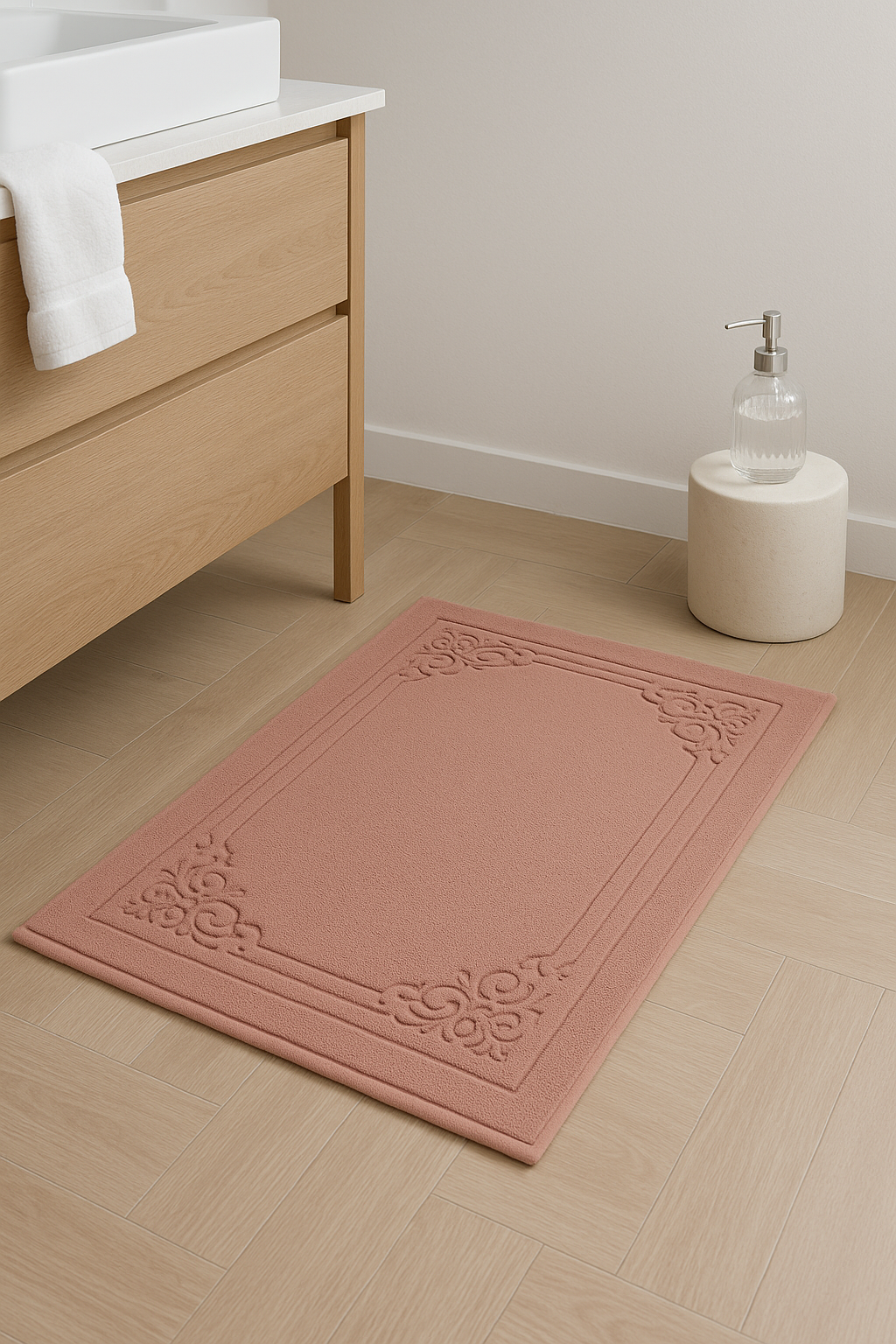 tapis de bain coton épais style spa motif