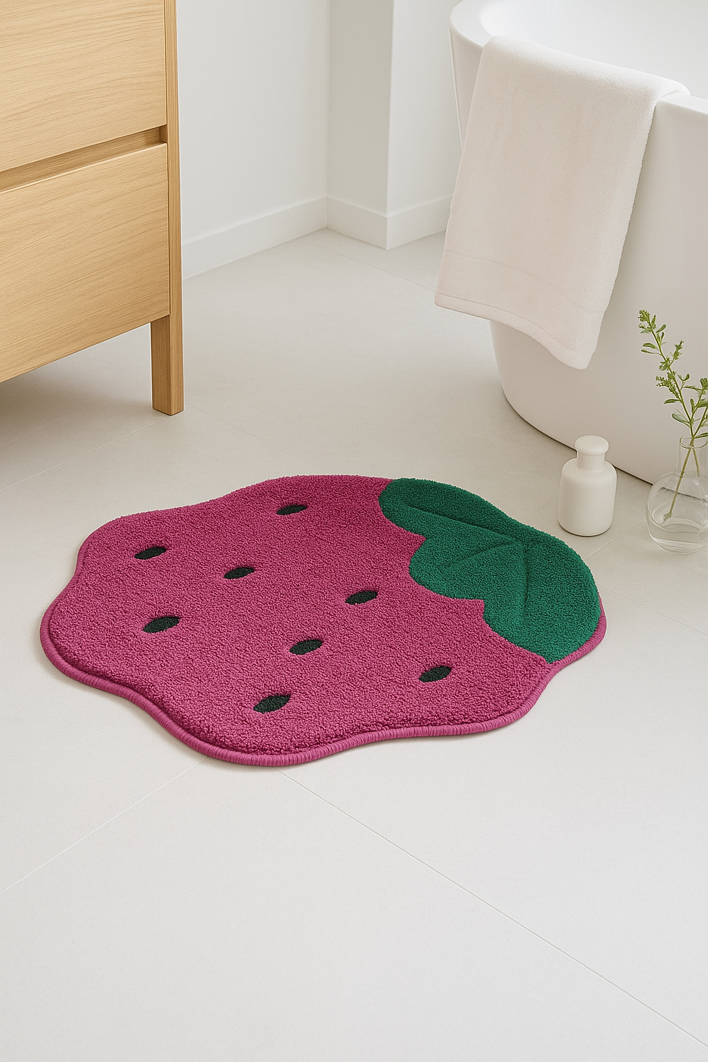 tapis de bain enfant motif citron antiderapant microfibre - vue 3 sur 2