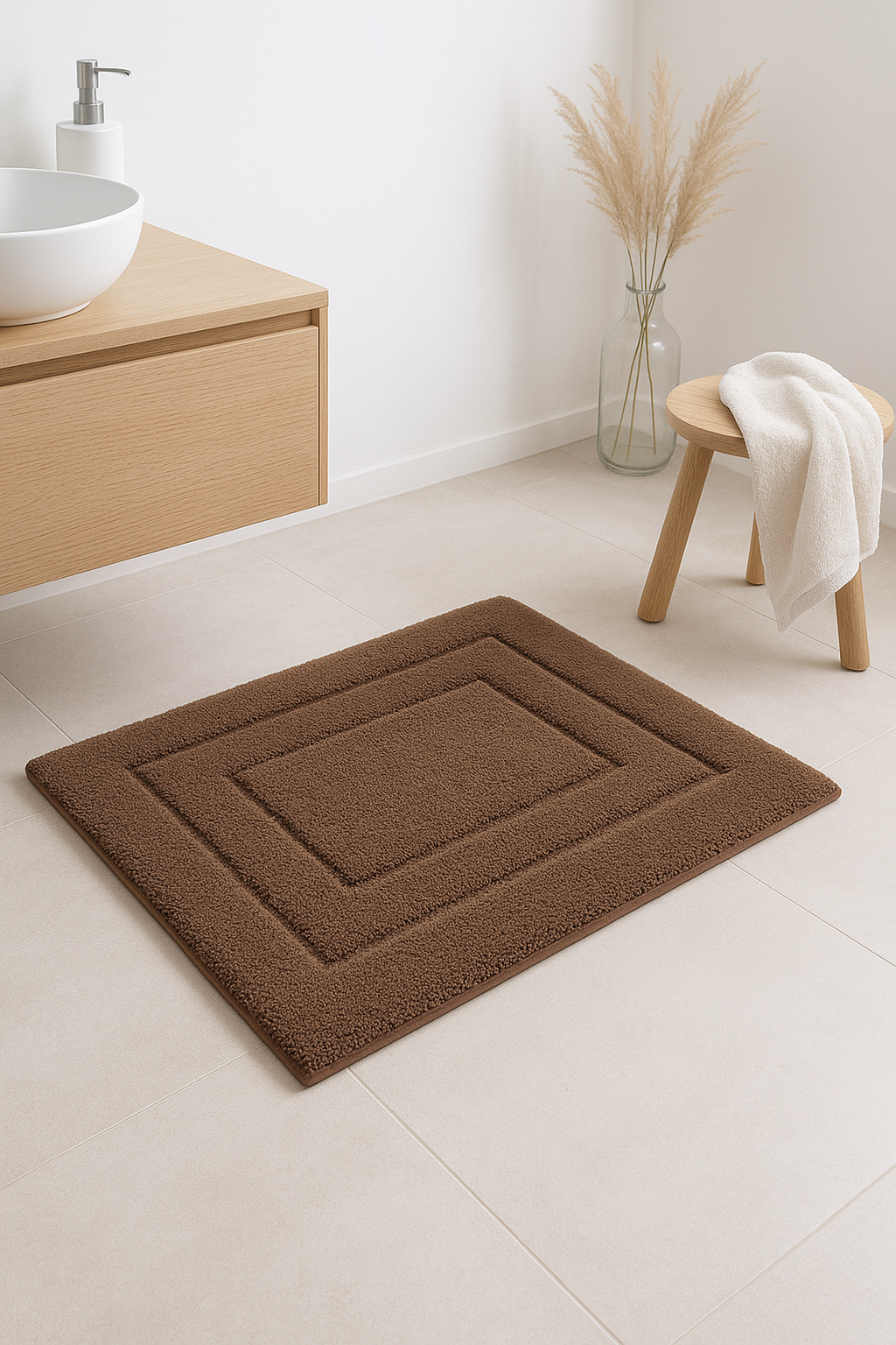 tapis de bain fausse fourrure doux absorbant antiderapant - vue 3 sur 2