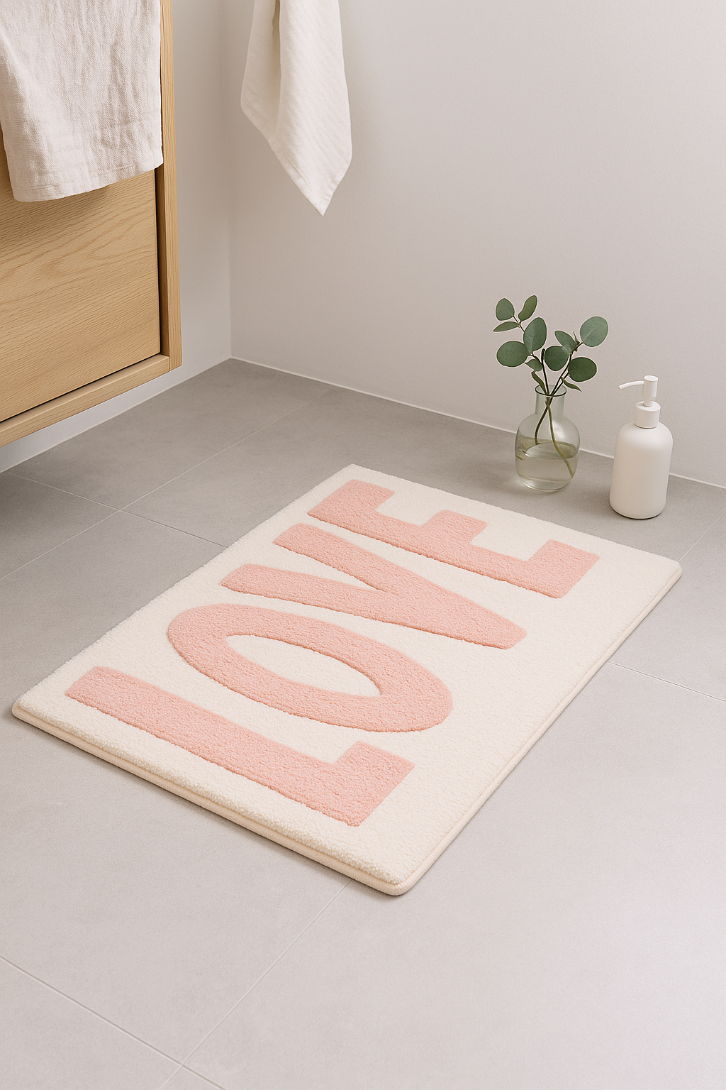 tapis de bain lettres cartoon antiderapant absorbant doux - vue 3 sur 2