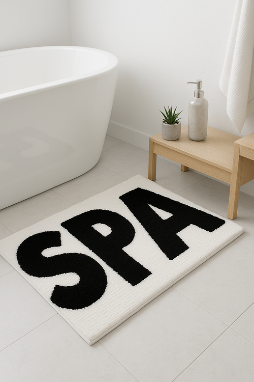 Tapis de bain lettres style cartoon doux absorbant