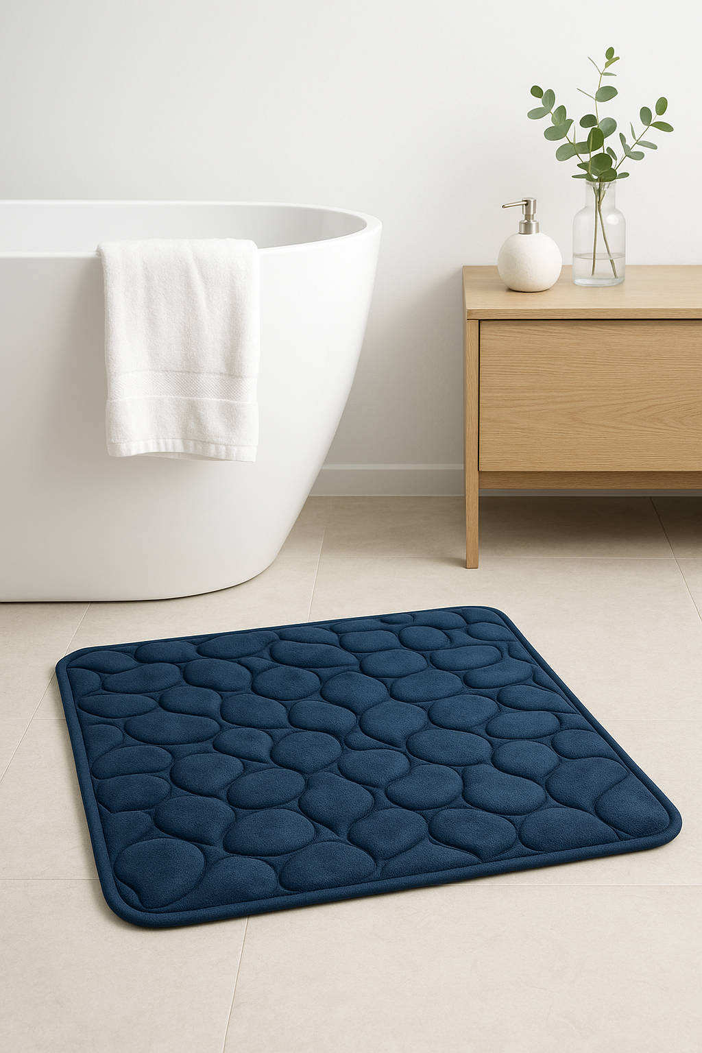tapis de bain mémoire forme floral antidérapant absorbant